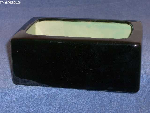 Low box #62 glazed black with jade green interior